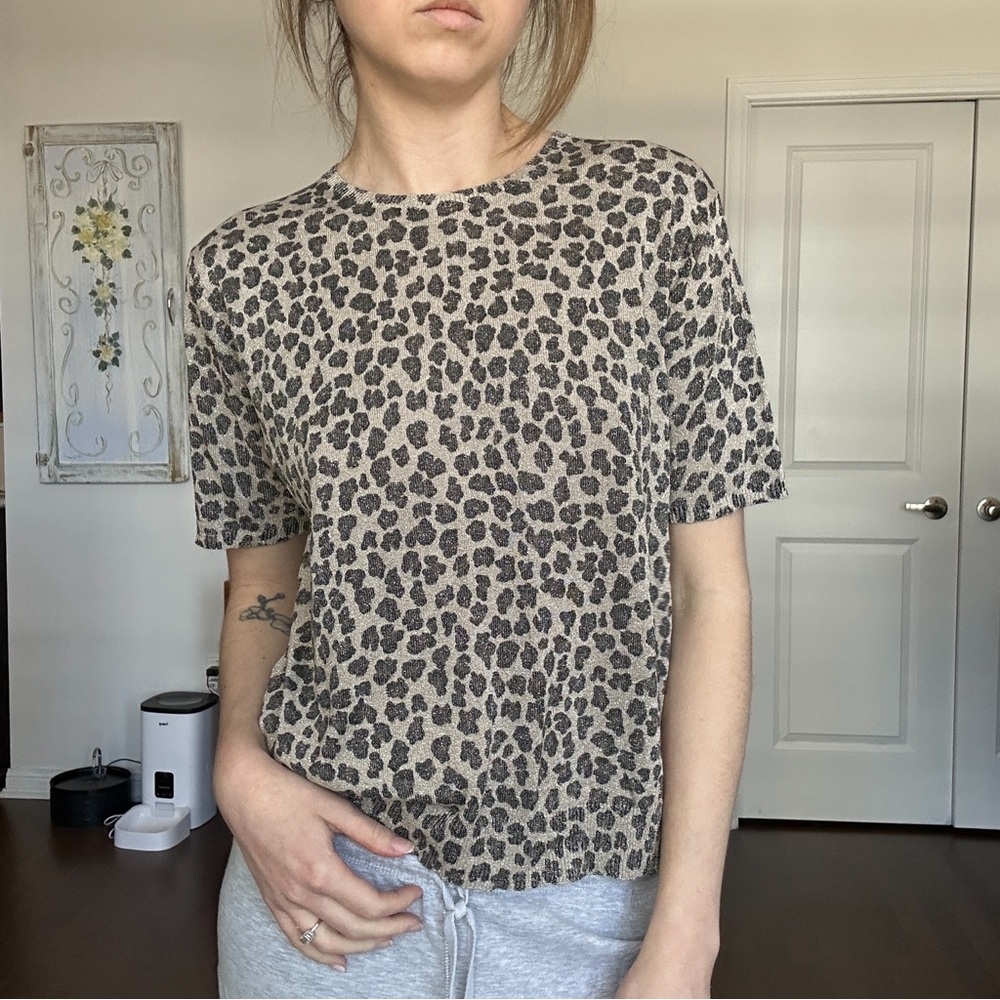 Leopard Print August Silk knit top